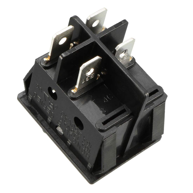[Australia - AusPower] - uxcell 5Pcs AC 16A/125V 16A/250V 4 Terminal 2 Position Boat DPST Rocker Switches Black 