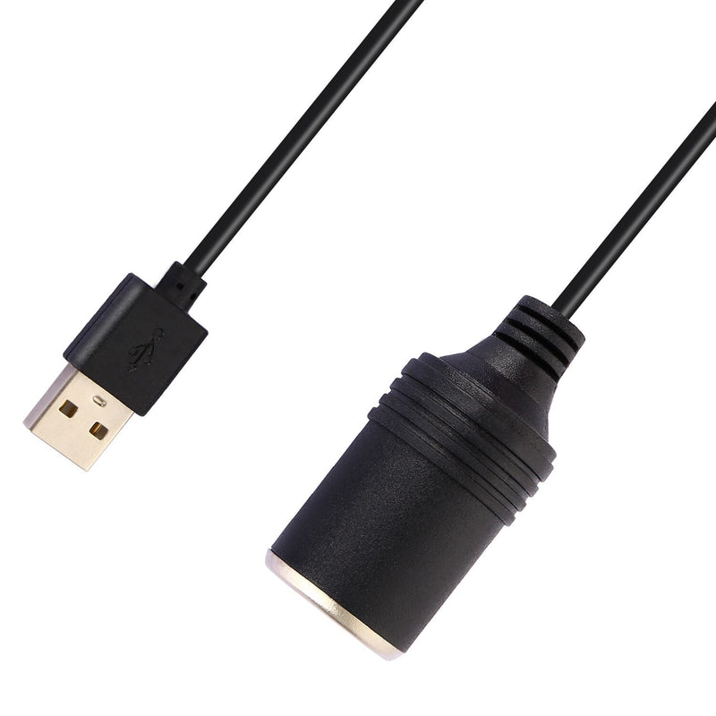 [Australia - AusPower] - Apoi USB A Male to 12V Socket Female Cable Adapter-Black (10.5ft) 10.5ft 