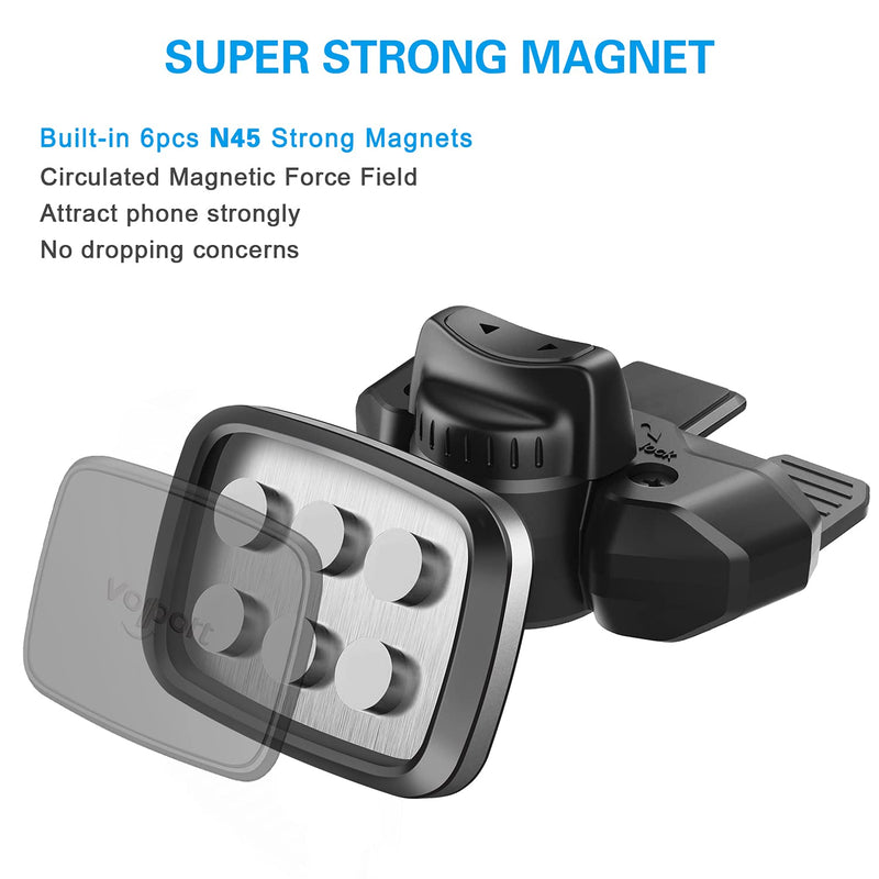 [Australia - AusPower] - CD Slot Magnetic Phone Car Mount, volport Universal 360 Magnet CD Player Mount Cell Phone Holder for Any Cell Phone, Mini Tablets, GPS, iPhone 13 12 11 Pro Max Mini Series, Samsung Galaxy, etc. 