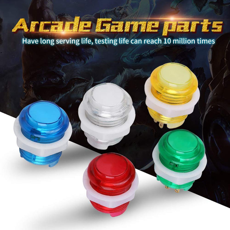 [Australia - AusPower] - 5PC 5V 24mm Jumbo LED Illuminated Push Button Self-resetting Push Button Switch with Microswitch for Arcade Coin Operated Game Projects 