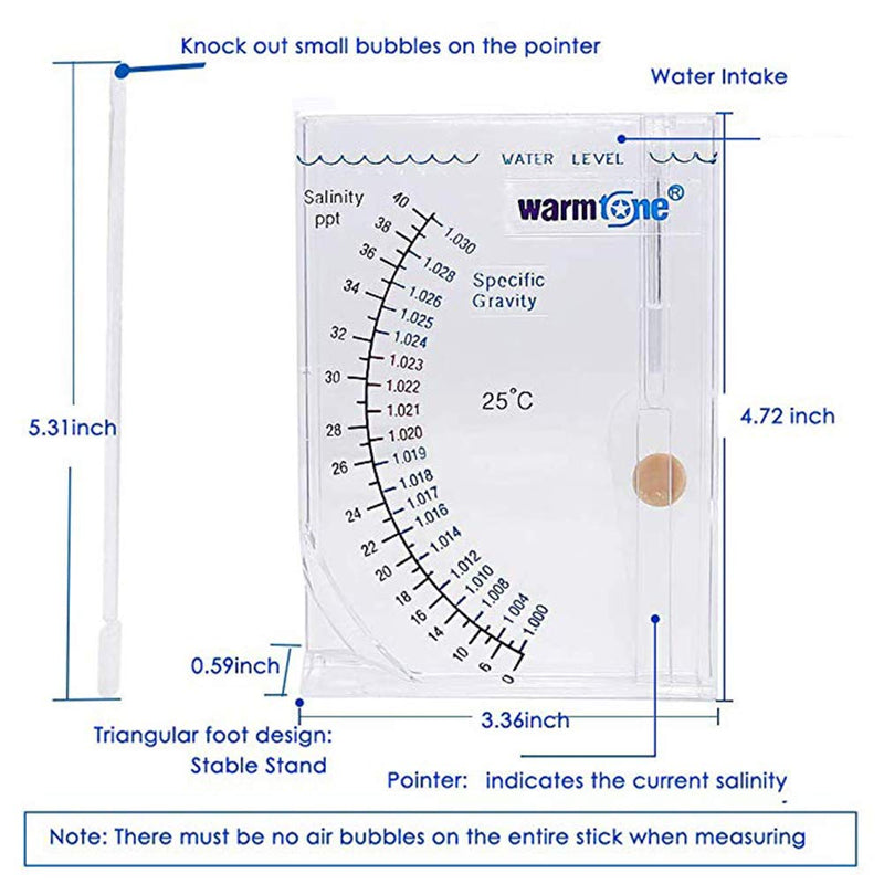 [Australia - AusPower] - Abnaok Salinity Tester, Sea Specific Gravity Test for Fish Tank Pond Water Saltwater Freshwater, Accurate Automatic Hydrometer 