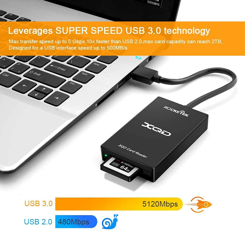 [Australia - AusPower] - XQD Card Reader, XQD Card Adapter Compatible with XQD G-Series & XQD M-Series for Windows/Mac OS. USB 3.0 XQD Memory Card Reader 