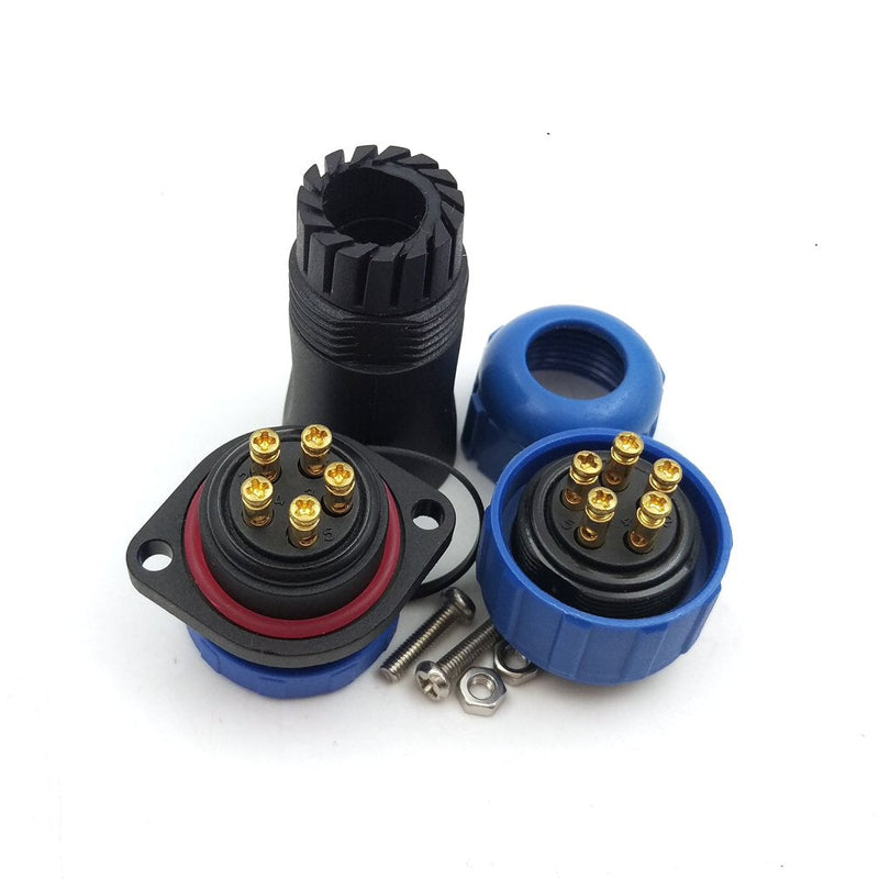 [Australia - AusPower] - SP21 4pin Waterproof Crimp Connector, IP67 30A 500V High Voltage Power Cable Plug Socket, Bulkhead Industrial Heavy Connector(4pin) 