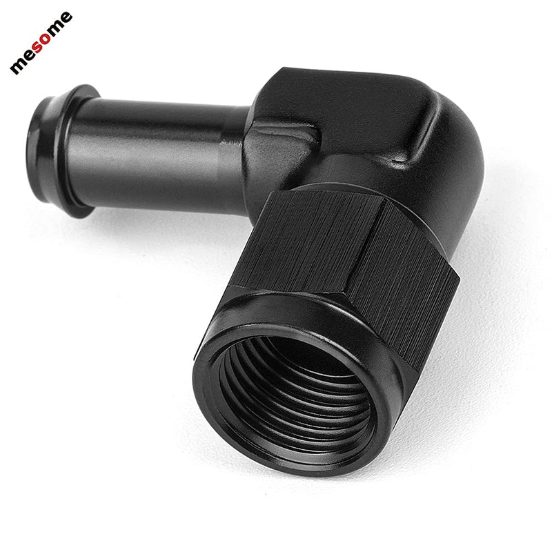 [Australia - AusPower] - mesome Female AN6 To 3/8" 3/8 inch 9.52mm Barb 90 Degree Swivel Hose Fitting Aluminum Hose Barb Fuel Line Adapter Black Anodized (6AN to 5/16, Black) 6AN to 5/16 