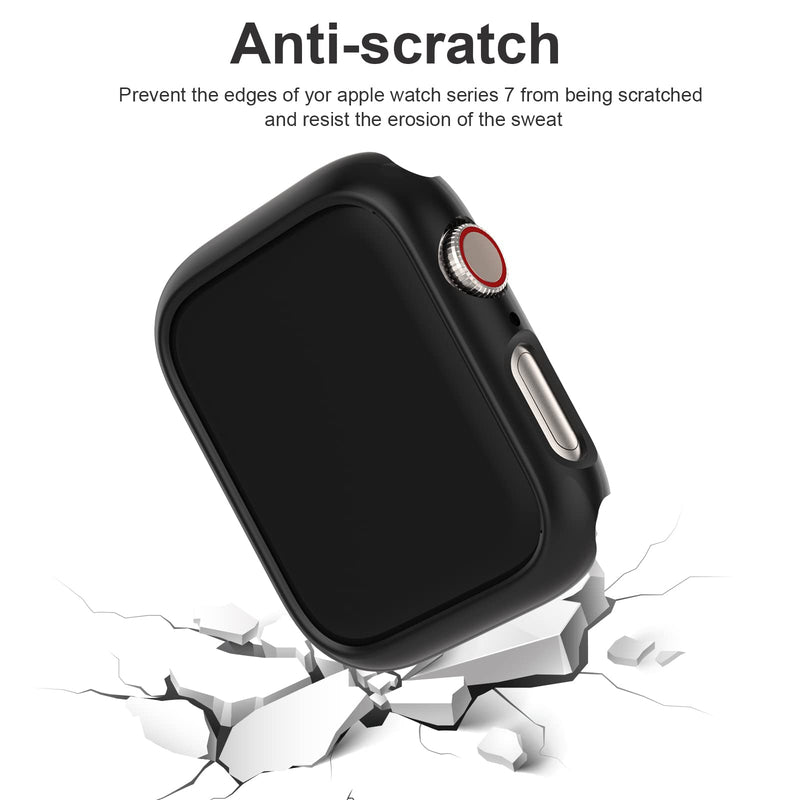 [Australia - AusPower] - [5 Pack] Wiskii Compatible with Apple Watch Series 7 Case 45 MM (NO Screen Protector) Hard PC Ultra-Thin Bumper Protective Cover Frame for iWatch 7 Accessories 45 MM Black/Black/Clear/Clear/Clear 