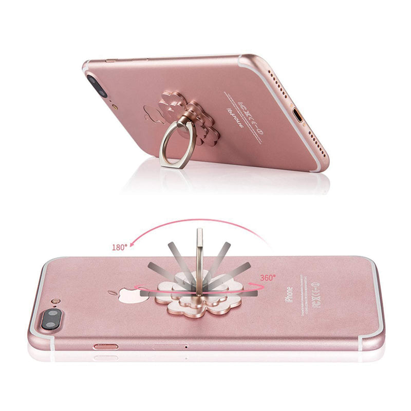 [Australia - AusPower] - SKYii Cell Phone Ring Stand Finger Ring Holder 360 Rotation Phone Holder Ring Grip Compatible with Apple iPhone Xs Max XR X 8 7 Plus 5 5s Samsung Galaxy S8 S7 4-Pack Lucky Flower A 