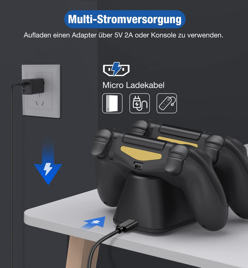 [Australia - AusPower] - PS4 Controller Charger Charging Station for Playstation 4, PS4 Charger Dock Wireless Remote Charger Compatible with Dualshock 4 Controller, Stable PS4 Charger Dock for Dualshock 4 Controller Charging 