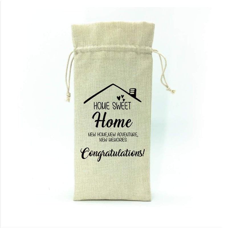 [Australia - AusPower] - Housewarming Gifts,First New Home House Homeowner Gifts for Men, Women, mom,dad,daughter,son, Friends, Coworkers,Sweet home, New Home,new adventure,new memories,wine bag 