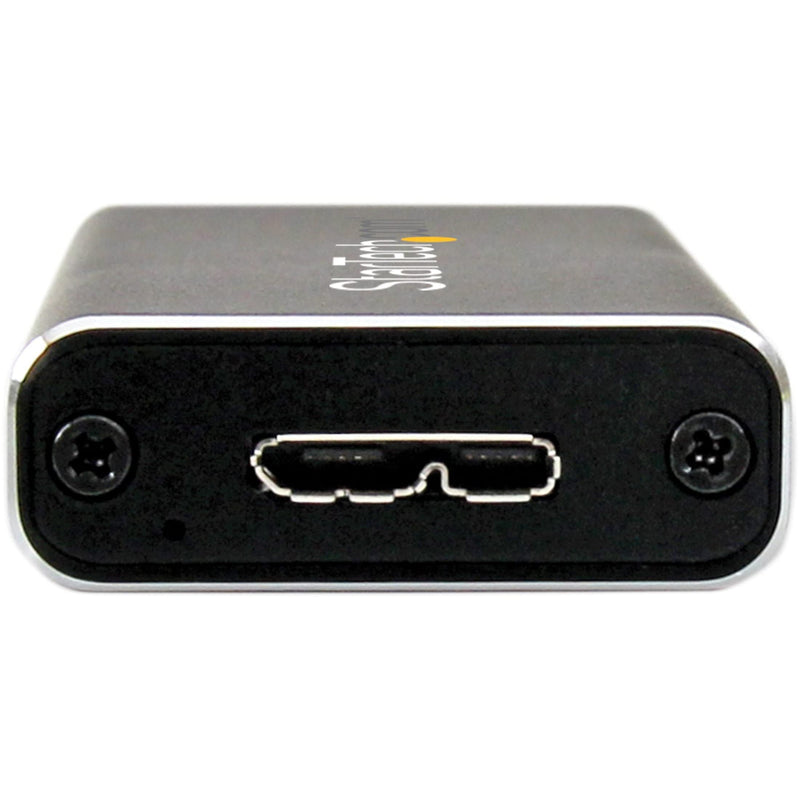 [Australia - AusPower] - StarTech.com USB 3.1 Gen 2 (10Gbps) Enclosure - Portable mSATA SSD Enclosure - Aluminum mSATA Drive Enclosure with UASP (SMS1BMU313),Black & silver USB-A 