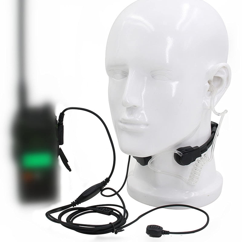 [Australia - AusPower] - WODASEN Throat Mic Earpiece Covert Acoustic Tube Walkie Talkie Finger PTT Headset Compatible with Baofeng UV-5R BF-888S Compatible with Kenwood TH-205 TK-208 Two Way Radio 