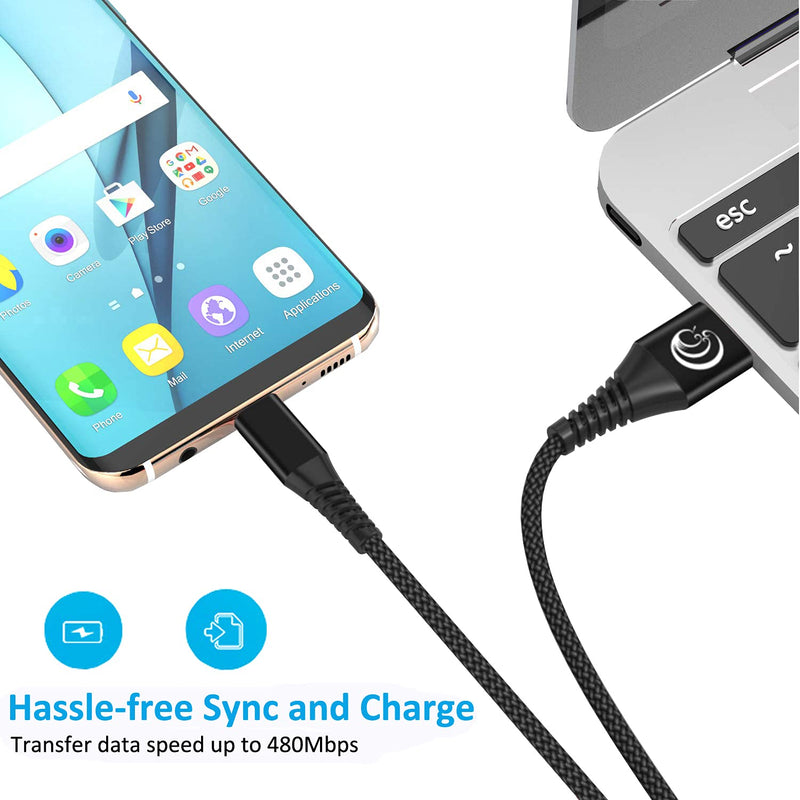 [Australia - AusPower] - USB C Cable 10FT 2Pack Type C Phone Charger Cord for Samsung Galaxy A01 A02s A10e A11 A12 A21 A32 A42 A50 A51 A52 S20 FE Note 20 Ultra S21,Moto G Stylus Power G7 G6 Z4,LG K51 K92 Stylo 5 4 G7 G8 Thinq 