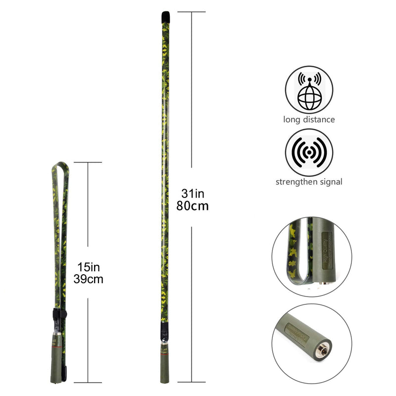 [Australia - AusPower] - HYS Tactical Foldable Camouflage Coating 31.5inch 800mm 20Watt SMA-Male Antenna for TYT MD-UV380 MD-380 TH-UV3R TH-UV8000E YAESU VX-6R WOUXUN Kenwood 2-Way Radio HT Scanner 