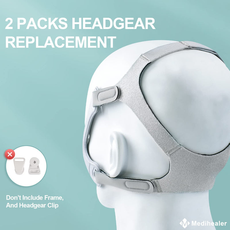 [Australia - AusPower] - 2Packs CPAP Headgear, 2Pack Replacement Headgear, Standard Mask Straps, Snugly Fit and Reduce Air Leaks, Frame and Clip Not Included, Great-Value Supplies by Medihealer. 