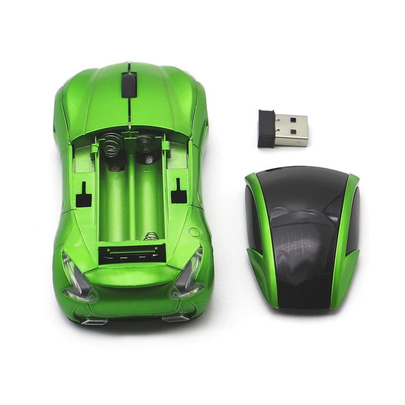 [Australia - AusPower] - MGbeauty Sports Car Mouse Wireless Mouse Computer Mice Laptop Optical Gaming Mouse Red (Green) Green 