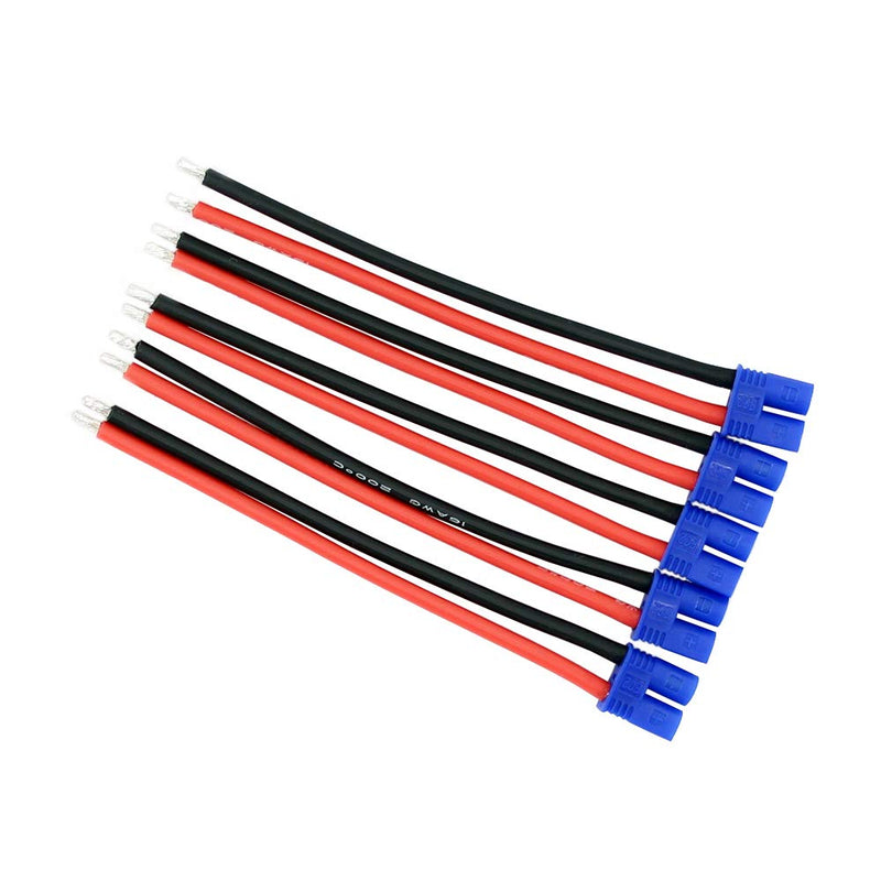 [Australia - AusPower] - BDHI 5pcs EC2 Style Male Connectors Adapters Cable with 10cm 16awg Silicone Wire for ESC Charger(B160-5) 