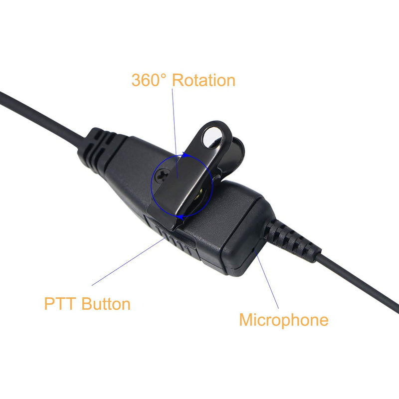 [Australia - AusPower] - Single Wire Earpiece with Reinforced Cable for Motorola Radios CLS1410 CLS1110 BRP40 CP200 CP200D CP185 DTR650 RDU2020 RDU4100 RDU4160D RDU2080D RMU2040 RMU2080D CLS, G Shape Headset 