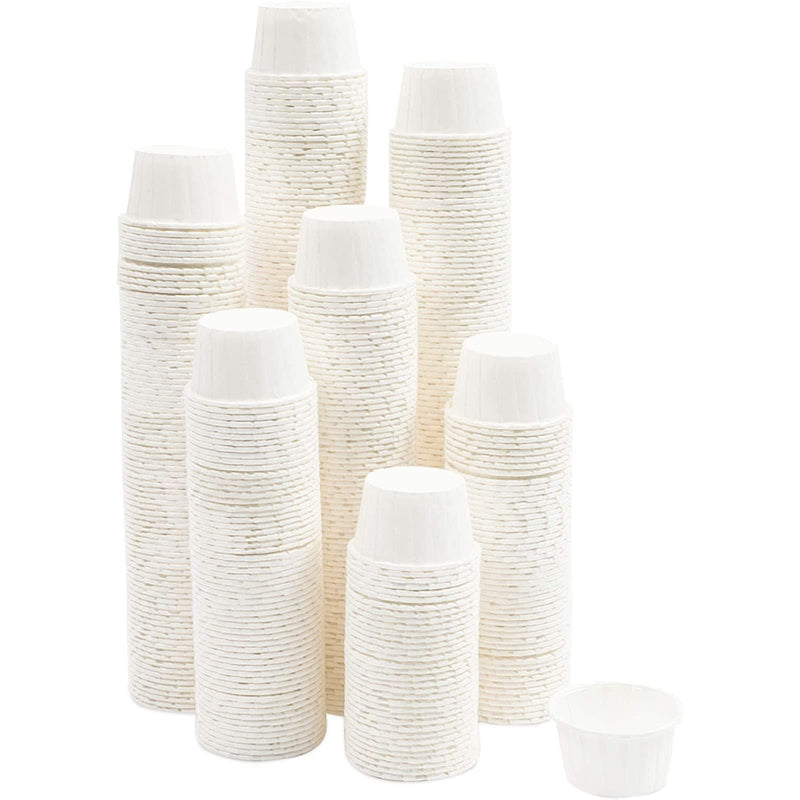 [Australia - AusPower] - White Paper Souffle Cups, 1 oz Portions for Condiments, Samples (600 Pack) 