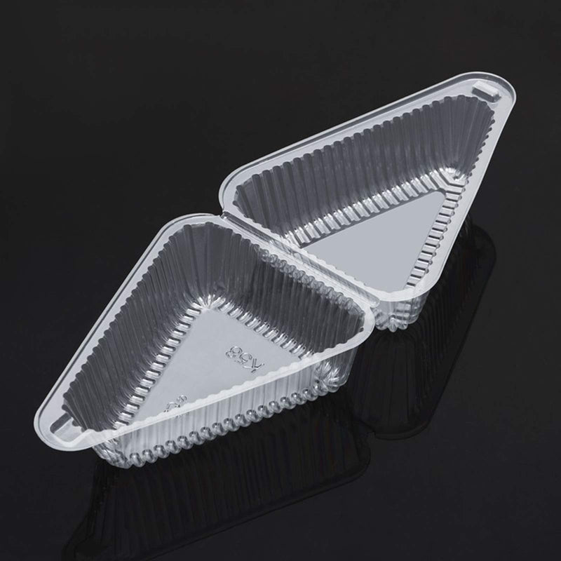 [Australia - AusPower] - 100 Pcs Hinged Deep Plastic Cheesecake Containers, Clear Plastic Cake Slice Take-Out Container for Small Pies, Cakes,Vegetables,Fruit Salad 