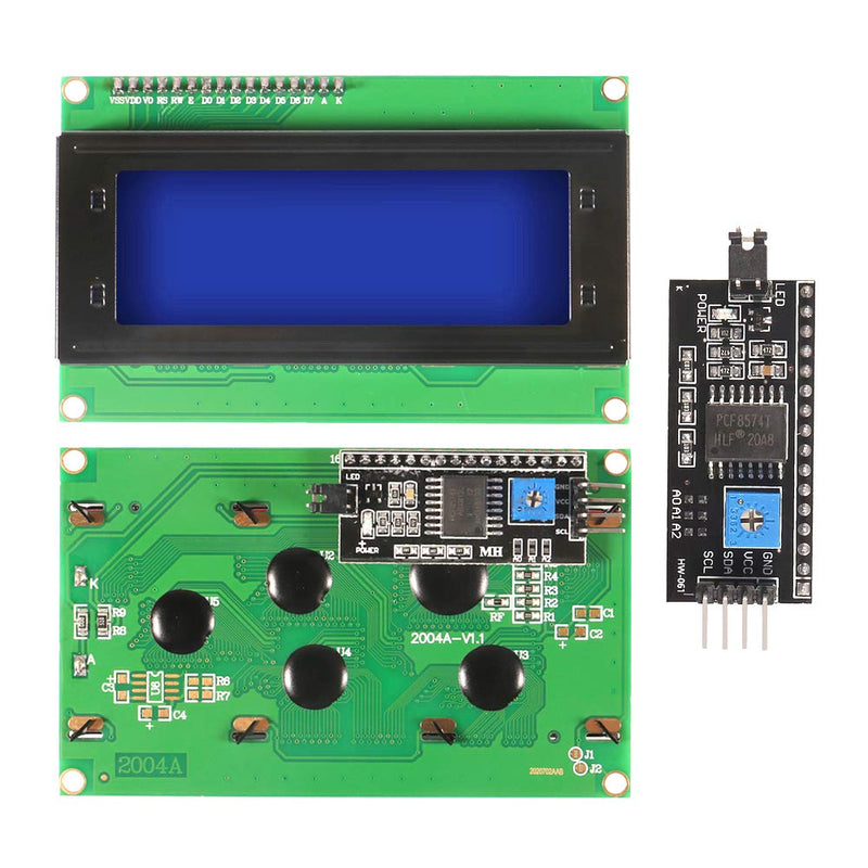 [Australia - AusPower] - Dorhea 2PCS IIC I2C TWI Serial LCD 2004 20x4 Blue Backlight Module with I2C Interface Adapter Compatible with Raspberry Pi 