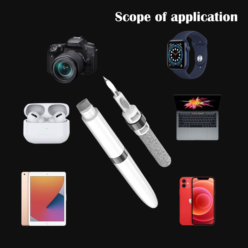 [Australia - AusPower] - Earbud Cleaning Pen，Headphone Cleaning Pen for Multi-Function Cleaner Kit Soft Brush for Bluetooth Headphone Cleaning Pen Set Tool for Lego Huawei Samsung Mi Earbuds Black 