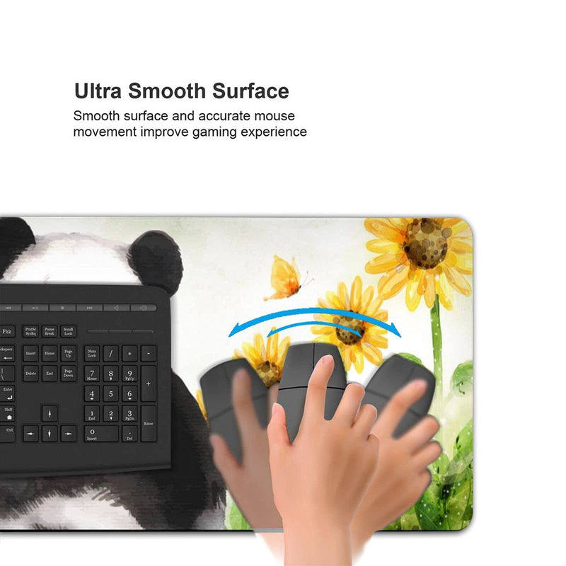[Australia - AusPower] - Panda Mouse Pad for Kids,Sunflower Mouse Pad, Portable Women Office Non-Slip Rubber Base Wireless Mouse Pad for Laptop Mat Cute Office Accessories for Des Panda 