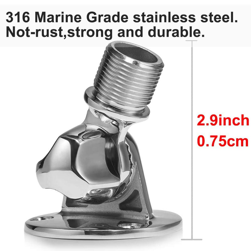 [Australia - AusPower] - ZOMCHAIN Ratchet Rail Mount, Marine VHF Antenna Mounts,316 Stainless Steel Adjustable Base Mount for Boat 
