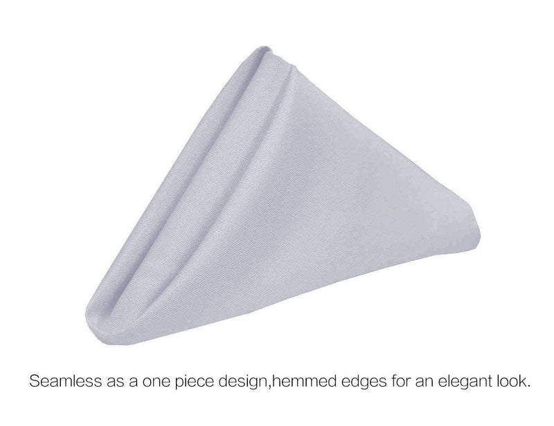 [Australia - AusPower] - Surmente 17-Inch Polyester Cloth Napkins Linen Dinner Napkins - Set of 12 for Weddings, Banquets, or Restaurants (1-Dozen) (Silver) Silver 