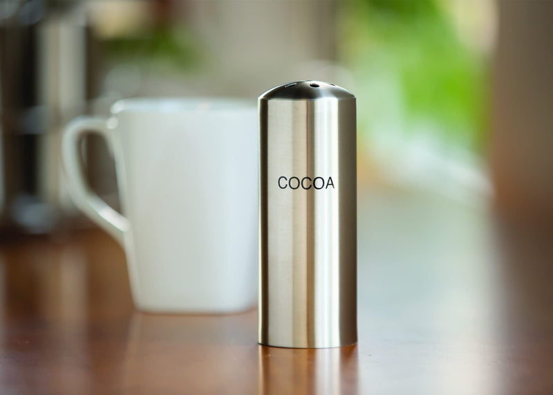 [Australia - AusPower] - Service Ideas STCTEARCOCOA Condiment Shaker, Stainless Steel, Cocoa Imprinted, 6 ounces, 2"x2"x5.5" 