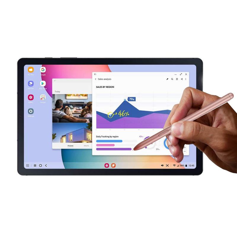 [Australia - AusPower] - Golden Tab S7 / S7+ Pen Replacement Pointer Stylus Pen for Samsung Galaxy Tab S7,Tab S7+ Plus,Tab S7 FE S Pen Stylus (Without Bluetooth) + Tips/Nibs 