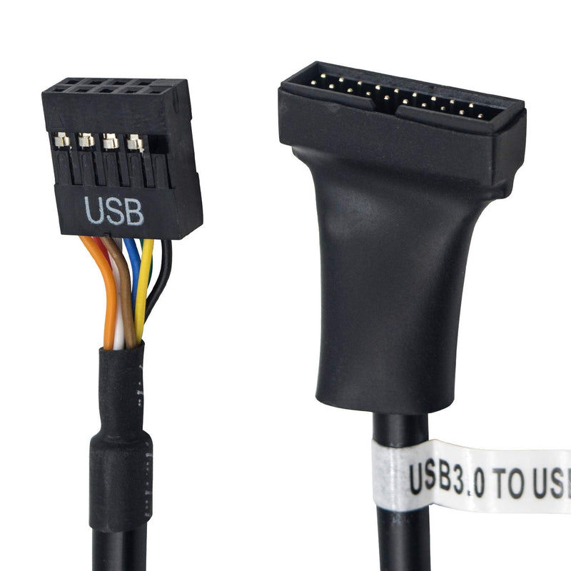 [Australia - AusPower] - Duttek USB 3.0 Header to USB 2.0,USB 3.0 to USB 2.0 Motherboard Adapter Cable,19 Pin USB3.0 Male to 9 Pin USB2.0 Female Motherboard Cable Adapter Converter 6 inch/15cm (2-Pack) 