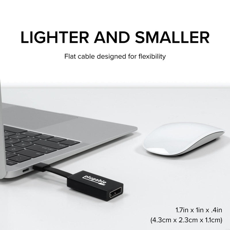 [Australia - AusPower] - Plugable USB C to DisplayPort Adapter 4K 60Hz, Thunderbolt 3 to DisplayPort Adapter Compatible with MacBook Pro, Windows, Chromebooks, iPad Pro, Dell XPS, and More 