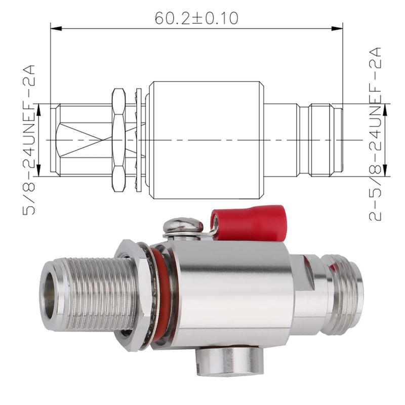 [Australia - AusPower] - RFiotasy Coaxial N Type Lightning Arrestor 0 to 6 GHz (N-Female/N-Female) 50ohm, Protects 3G,4G,LTE, GPS,2.4GHz/5GHz Wi-Fi, 900MHz,Ham Other Outside Antennas 