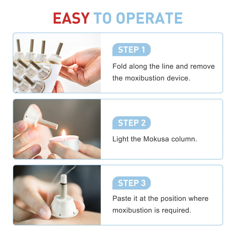 [Australia - AusPower] - AIAITIE 64 Pcs/Bag Premium Stick on Moxa for Moxibustion Pure Wild Mugwort Acupuncture 