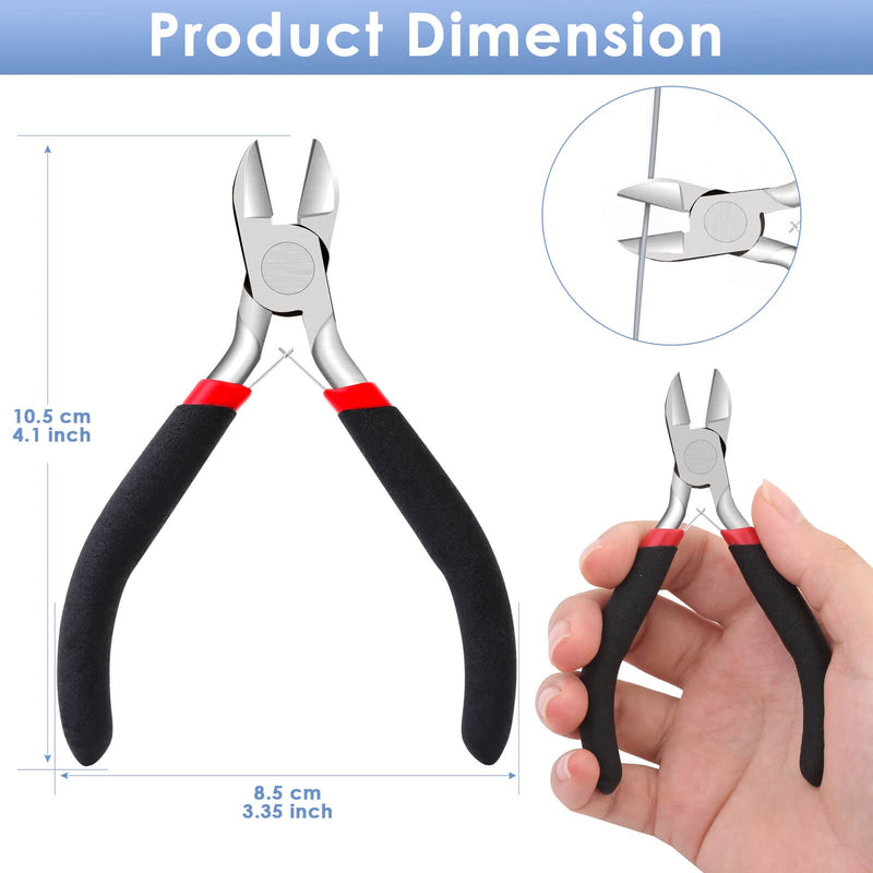 [Australia - AusPower] - Wire Cutters, Small Side Cutters for Crafts, Flush Cutting Pliers for Jewelry Making, Floral Wire Cutters for Artificial Flowers, Zip Tie Cutters for Cable Tie, Wire Cutting Tool for Guitar Strings Side Cutter Pliers 