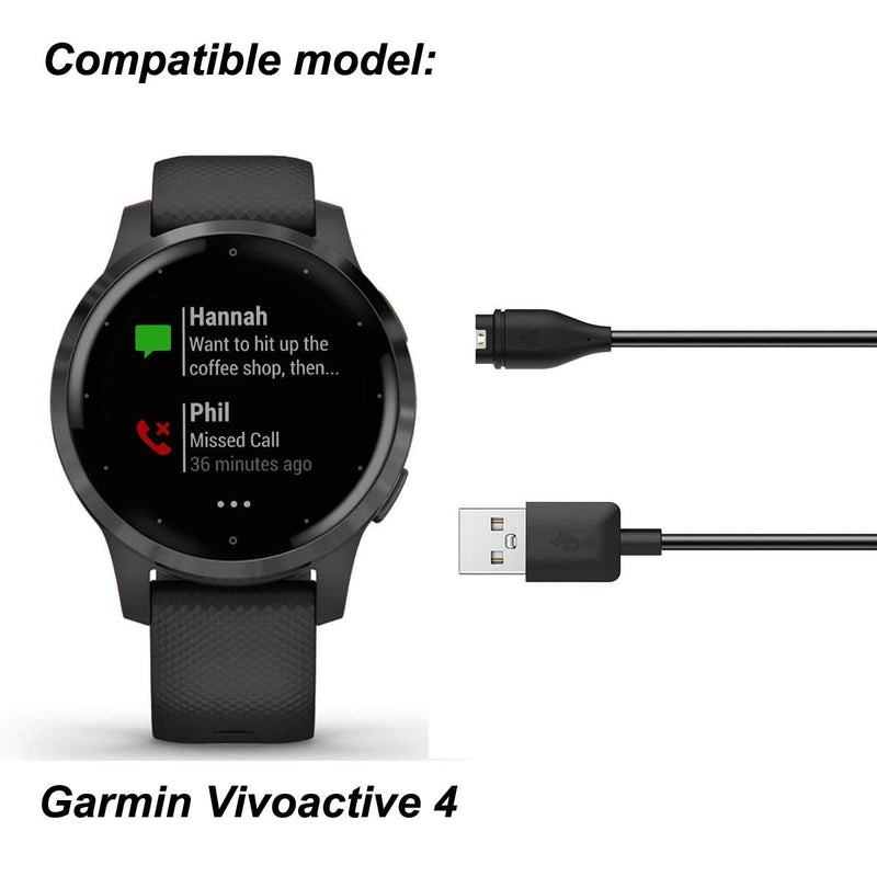 [Australia - AusPower] - EXMRAT Compatible with Garmin Vivoactive 4 / 4S Charger, Replacement Charging Cable for Garmin Vivoactive 4/4S Smart Watch 