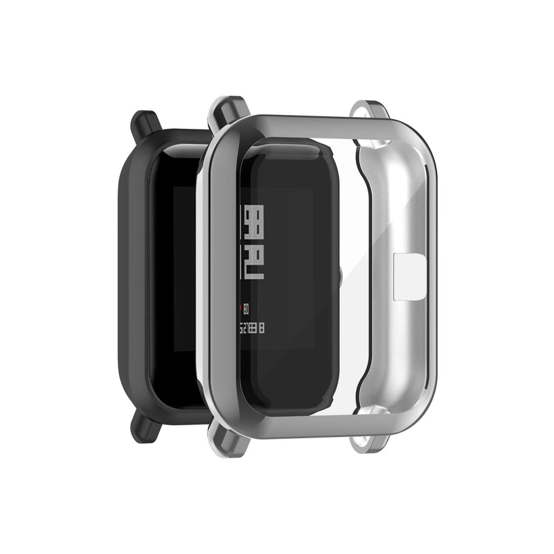 [Australia - AusPower] - Screen Protector Case Compatible with Amazfit GTS 2 Mini/Bip U Pro Smartwatch Accessories TenCloud Covers Scratched Resistant Full Protective Cover for GTS 2 Mini (Black+Gray+Clear) Black+Gray+Clear 