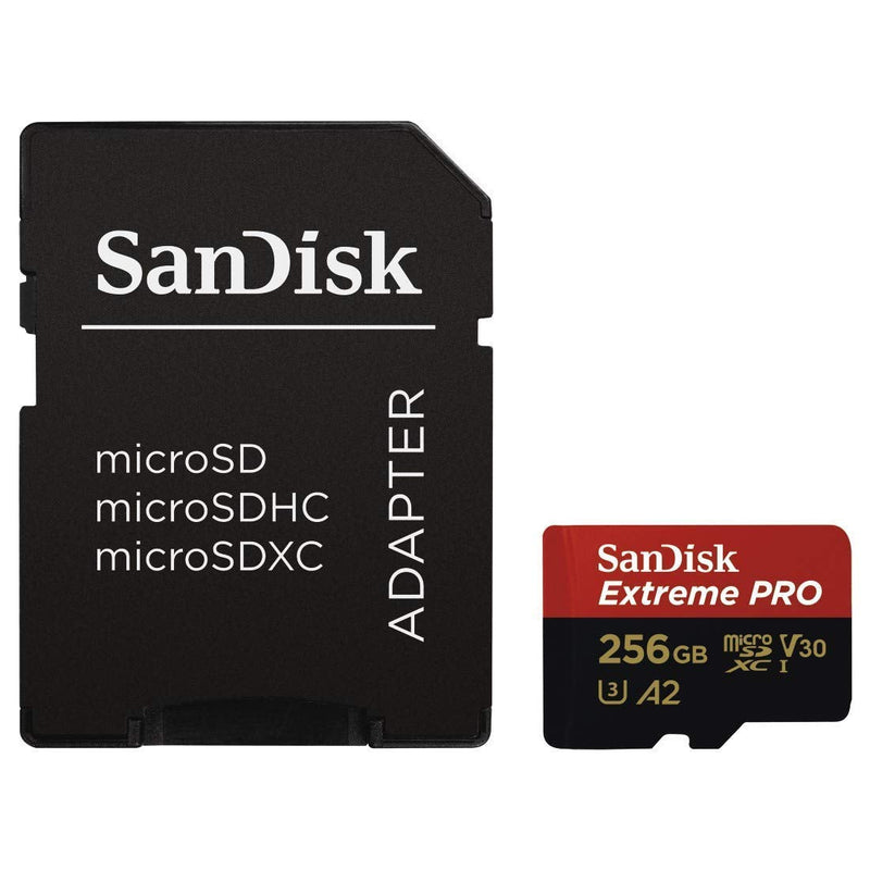[Australia - AusPower] - SanDisk Extreme Pro 256GB Micro SD Memory Card for GoPro Hero 9 Black Camera Hero9 UHS-1 U3 / V30 A2 4K Class 10 (SDSQXCY-256G-GN6MA) Bundle with (1) Everything But Stromboli SDXC & Micro Card Reader 