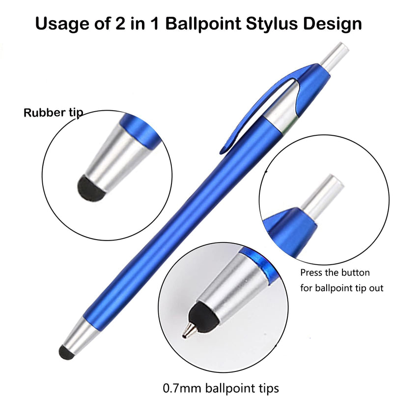 [Australia - AusPower] - CPKEON Stylus Pens for Touch Screens, 8 Pack Capacitive Stylus Ballpoint Pen 2 in 1 Stylists Pens for iPad iPhone Tablets Samsung Galaxy All Universal Touch Screen Devices 