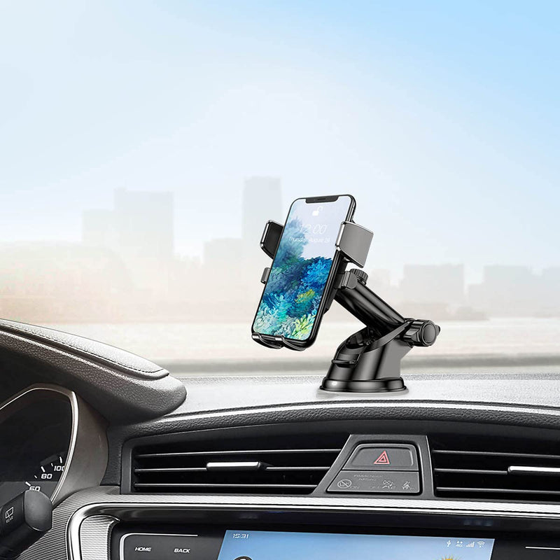 [Australia - AusPower] - Phone Holder for Car, 360°Rotatable Car Phone Mount for Windshield Dashboard Air Vent, Universal for All Cell Phone and More Devices with Suction Cup and Clip 