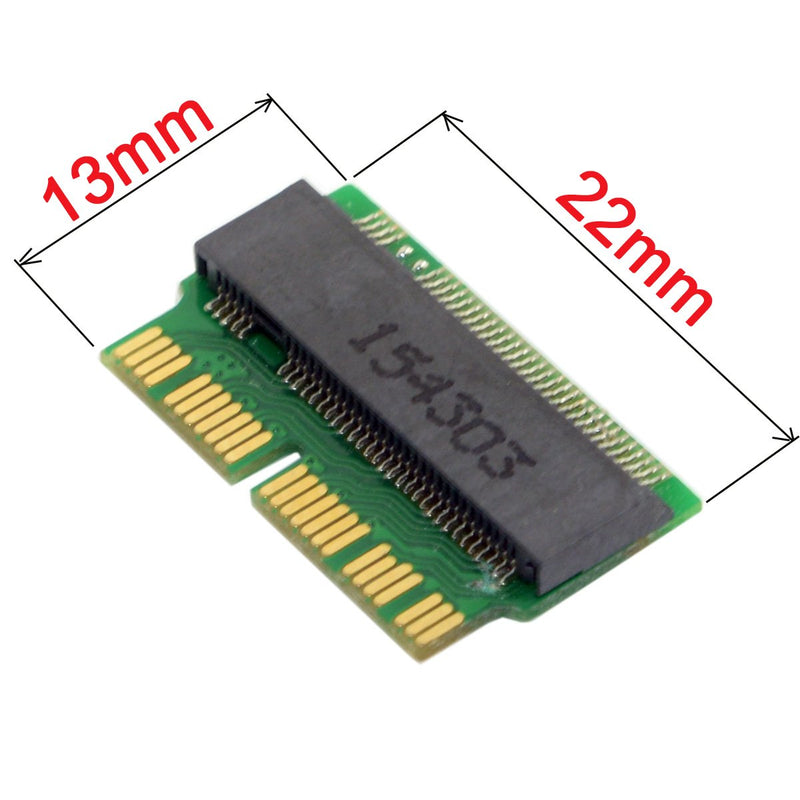 [Australia - AusPower] - NFHK 12+16pin 2014 2015 Mac to M.2 NGFF M-Key AHCI SSD Convert Card for MAC A1493 A1502 A1465 A1466 Green NVME SSD to MAC 2013-2017 