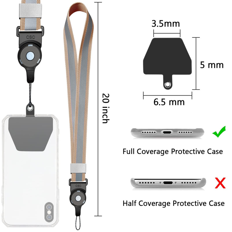 [Australia - AusPower] - Universal Phone Lanyard Neck Holder, Cell Phone Lanyards for Around The Neck with Phone Tether Lanyard Patch, Suitable for Most Smartphones (2 Pack) 1 Green+1 Brown 