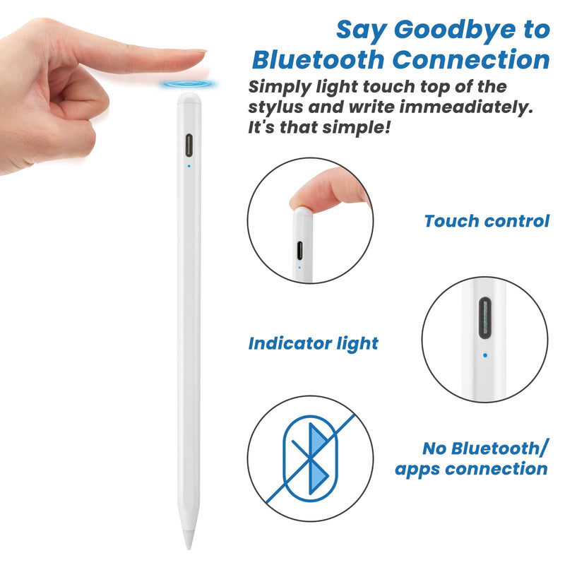 [Australia - AusPower] - Electronic Stylus Pen for Lenovo Duet Chromebook 2 in 1,1.2mm Repalceable Plastic Tip Stylist Pencil Compatible with Lenovo Duet Chromebook 2 in 1 Writing Stylus Pen,White 