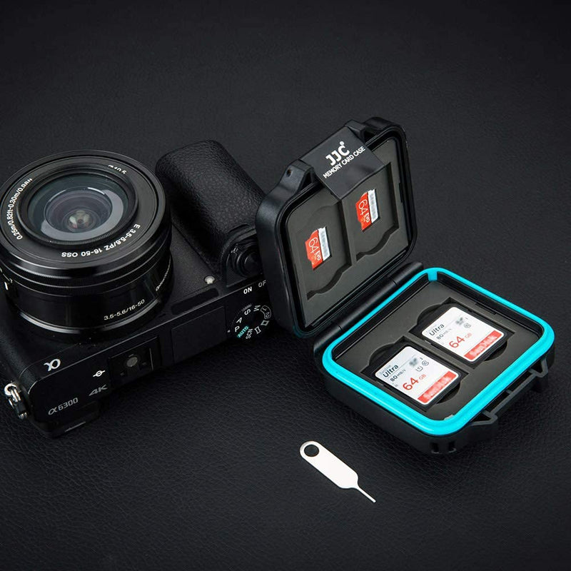 [Australia - AusPower] - JJC 8 Slots Memory Card Case Holder Storage for 4 SD SDHC SDXC Card and 4 Micro SD TF Card, Small SD Micro SD Card Case Organizer Waterproof & Anti-Shock For 4 SD+4 Micro SD 