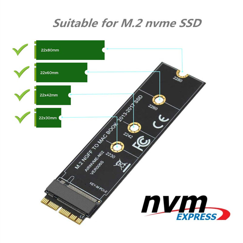 [Australia - AusPower] - M.2 NVME SSD Convert Adapter Card for Upgrade MacBook Air ( 2013-2017 ) 