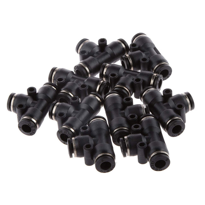 [Australia - AusPower] - ALAVENTE 40 Pcs 1/4” Push to Connect Air Fittings 6mm Pneumatic Fittings Kit Air Line Quick Fittings, Inlcude 10 Spliters + 10 Elbows + 10 Tee + 10 Straight Tubes 