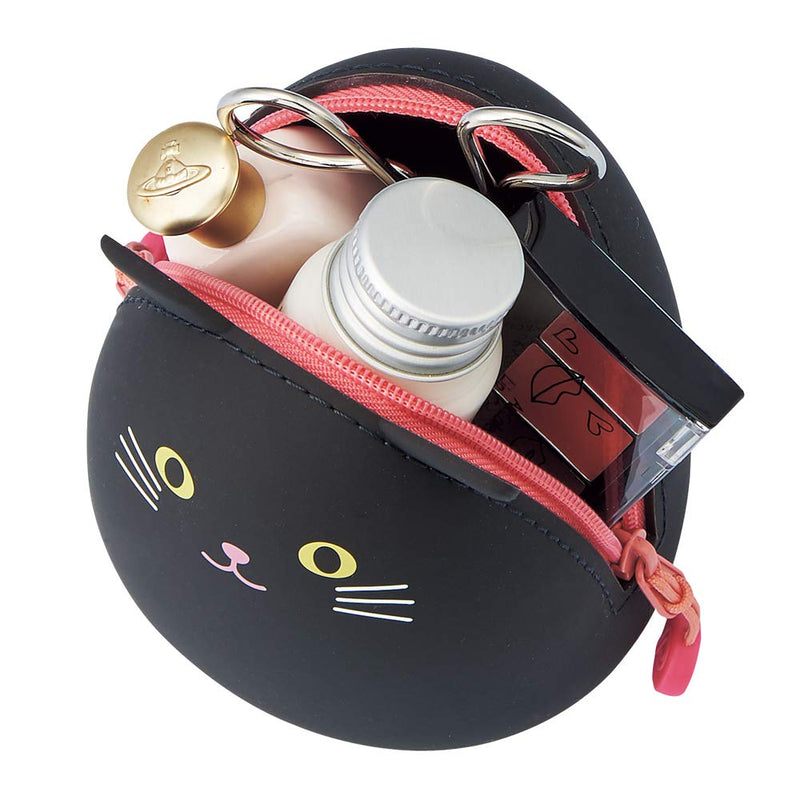 [Australia - AusPower] - LIHITLAB PuniLabo Mini Zipper Pouch, Egg-Shaped, 2.2" x 2.4", Penguin (A7782-10) Medium: 2.2 × 2.4 inches 