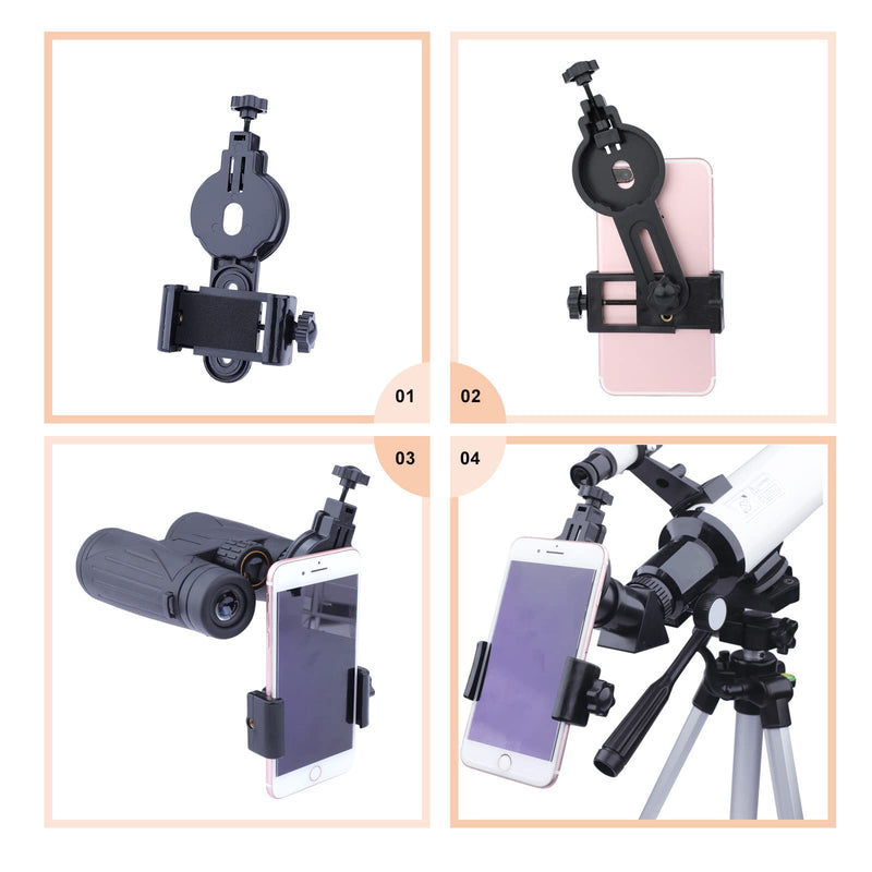 [Australia - AusPower] - KEXWAXX Universal Cell Phone Adapter Mount Telescope Adapter-Compatible with Spotting Scope Monocular Binoculars, Fits Almost All Smartphone on The Market, Support Eyepiece Diameter 34 to 48mm 