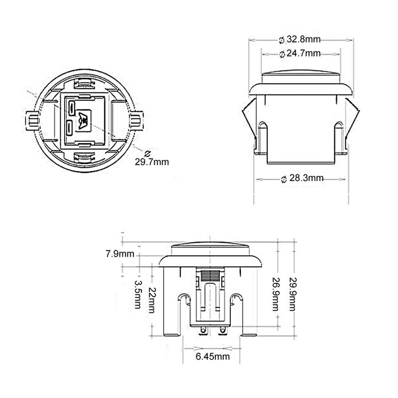 [Australia - AusPower] - EG STARTS 10x Arcade 30mm Push Buttons Switch Multicade for Arcade PC Games Mame Jamma KOF Arcade Pinball Machine Parts & Accessories 