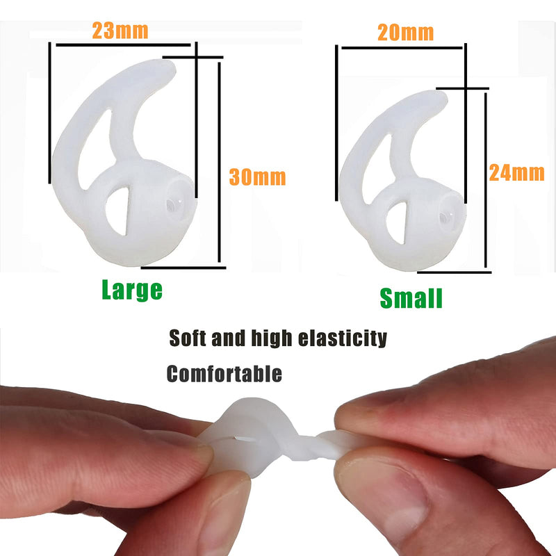 [Australia - AusPower] - Silicone Fin Ear Mold for Two Way Radio Earpiece Replacement Earmold Earbud Tips for Surveillance Police Earpiece Coil Tube Headset (2 Pair Fin Large Small) 