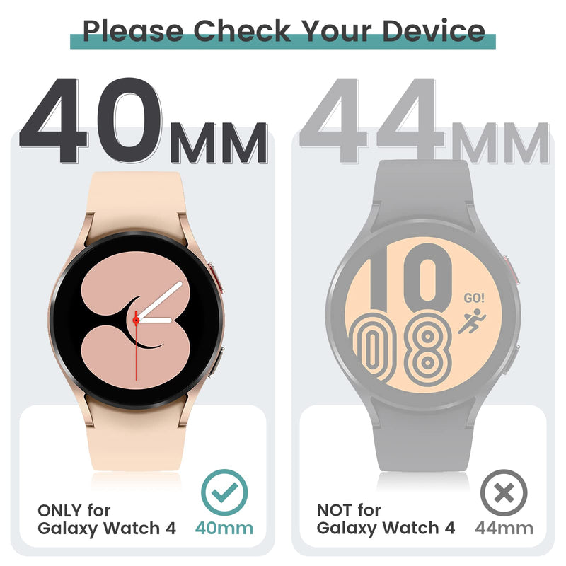 [Australia - AusPower] - [4PCS] Tensea for Samsung Galaxy Watch 4 Screen Protector 40mm Accessories, Tempered Glass Protective Film, Screen Cover for Watch4 40mm [9H Hardness][No Bubbles][Anti-Scratch][Not for Galaxy 44mm] for Galaxy Watch 4-40mm 